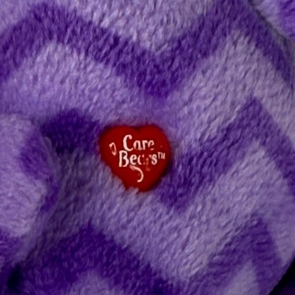 Care Bears Share Bear Purple Chevron Plush Toy 2016 Edition Embroidered Lollipop - Picture 11 of 11